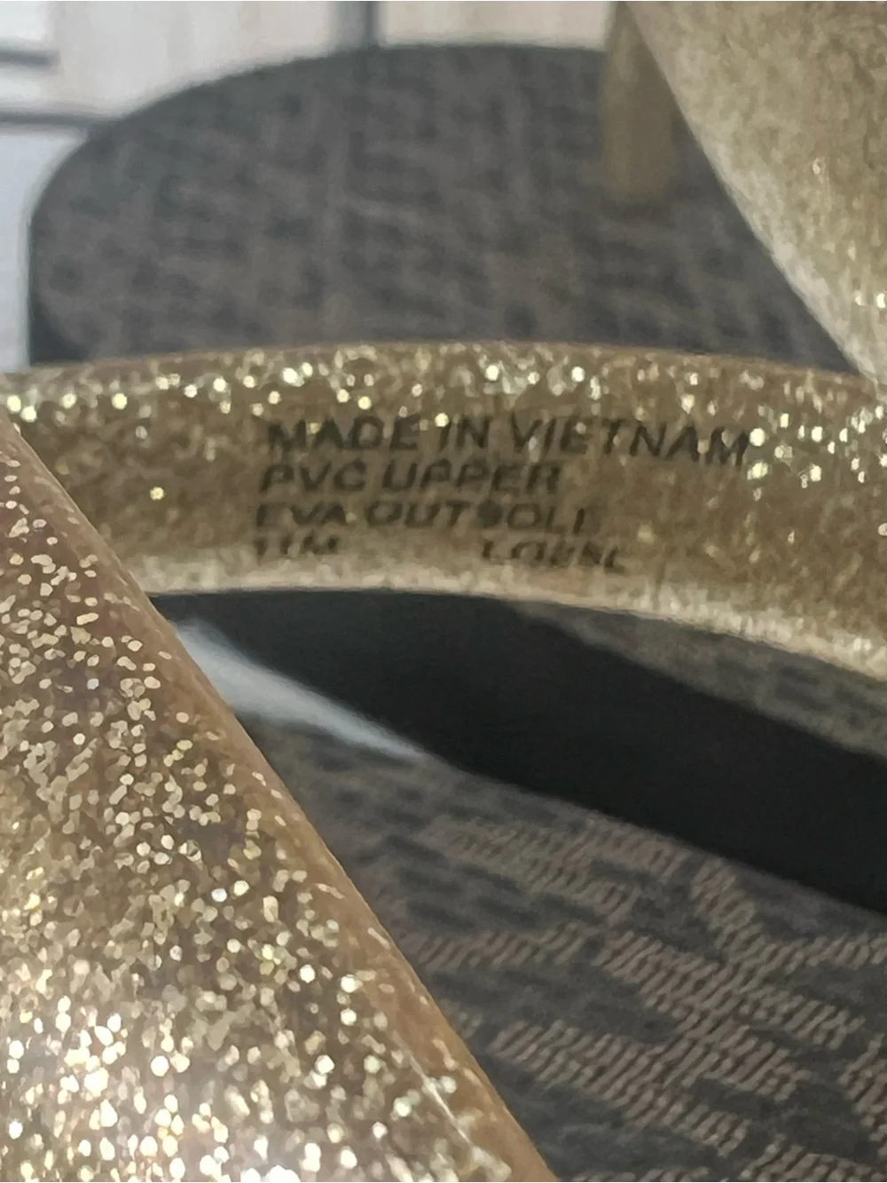 Michael Kors Gold Glitter Logo Flip-Flop Sandals Size 11 New